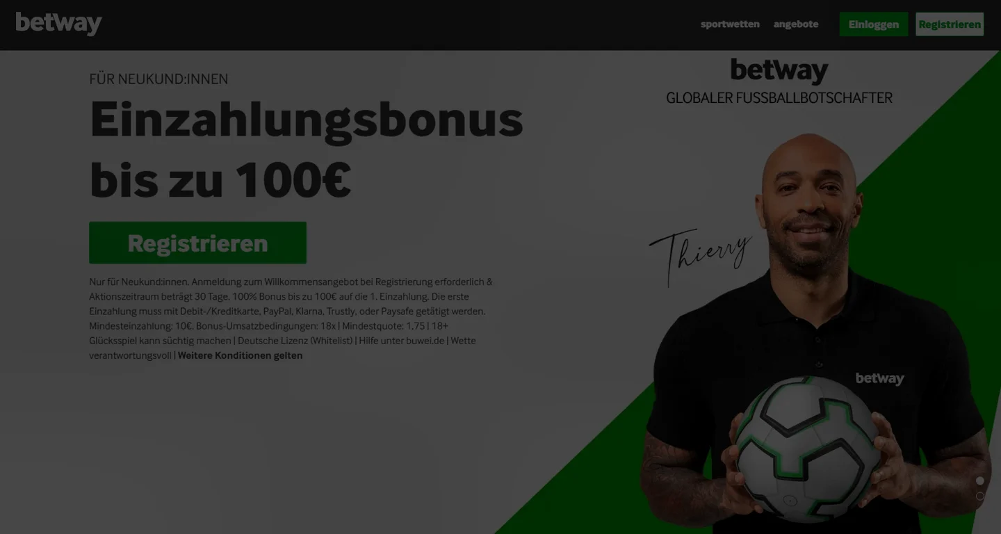 Betway — 100% bis zu 100 €
